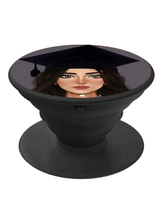 بي بي حامل هاتف منبثق مزين بطبعة أسود/رمادي/بيج - Image 1