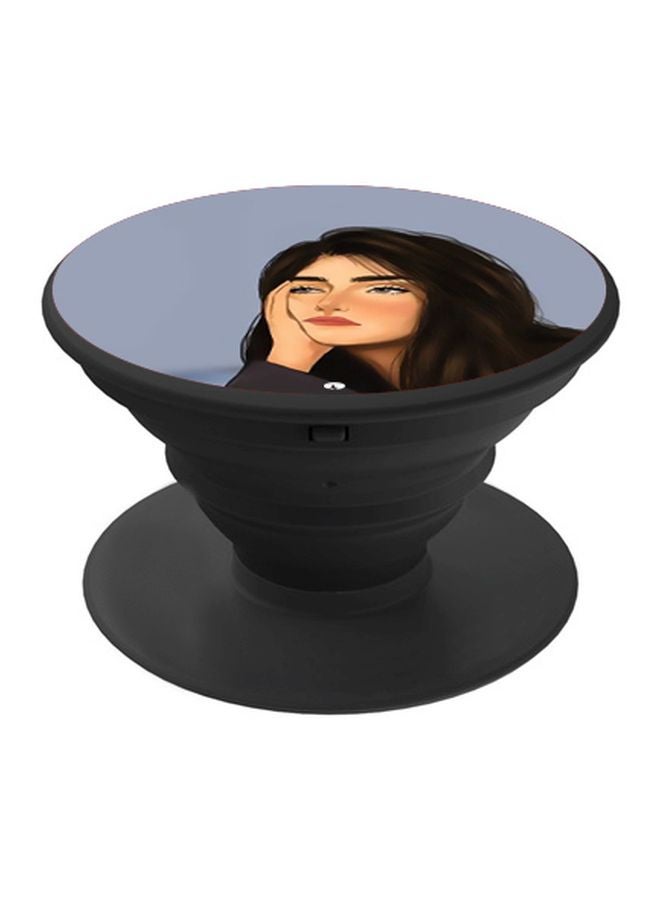 BP Printed Pop Socket Phone Holder Black/Grey/Beige - Image 1