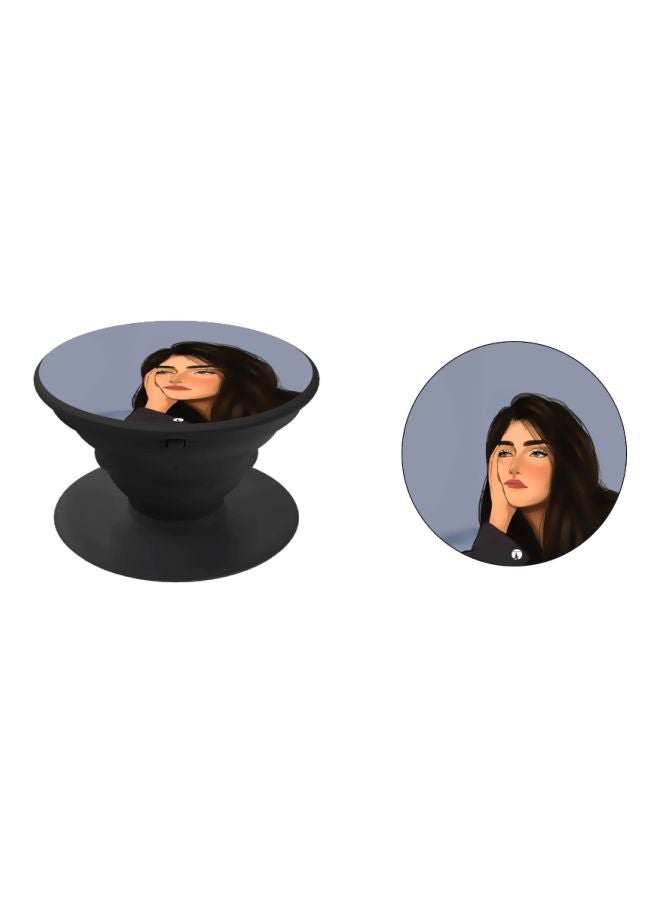 BP Printed Pop Socket Phone Holder Black/Grey/Beige - Image 2