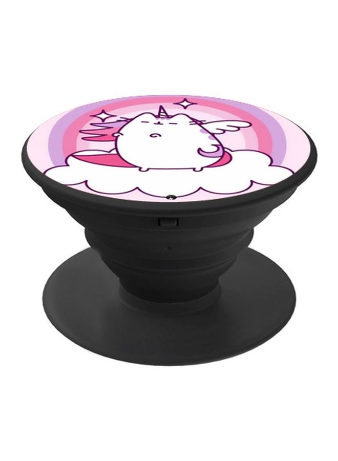 BP Cartoon Printed Pop Socket Phone Holder Black/White/Purple - Image 1
