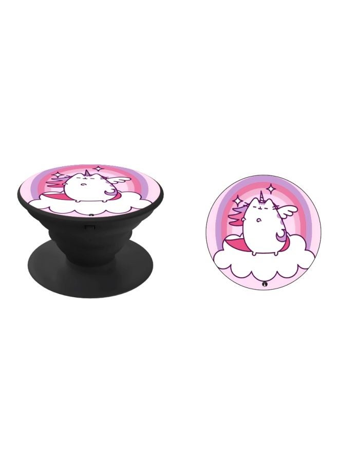 BP Cartoon Printed Pop Socket Phone Holder Black/White/Purple - Image 2