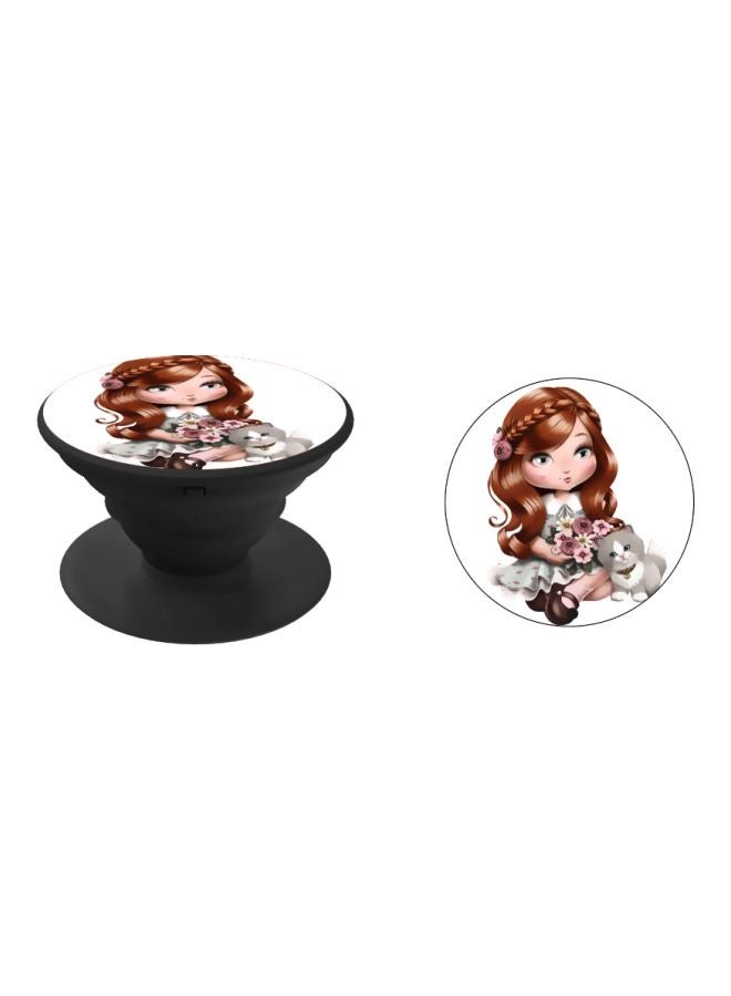 BP Printed Pop Socket Phone Holder Black/White/Brown - Image 2