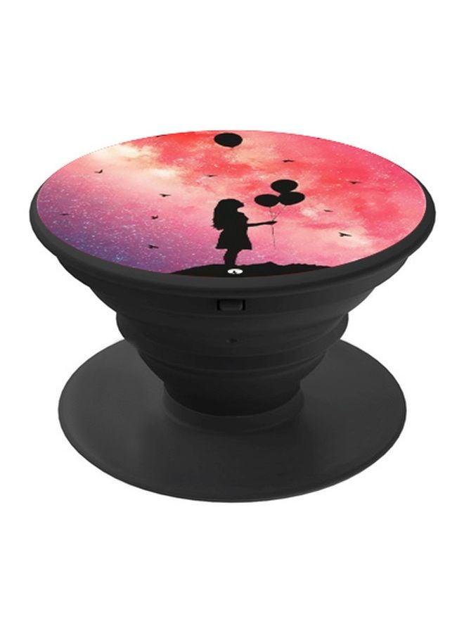 BP Balloon Printed Pop Socket Phone Holder Black/Red/Purple - Image 1