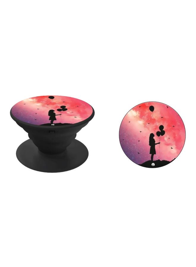 BP Balloon Printed Pop Socket Phone Holder Black/Red/Purple - Image 2