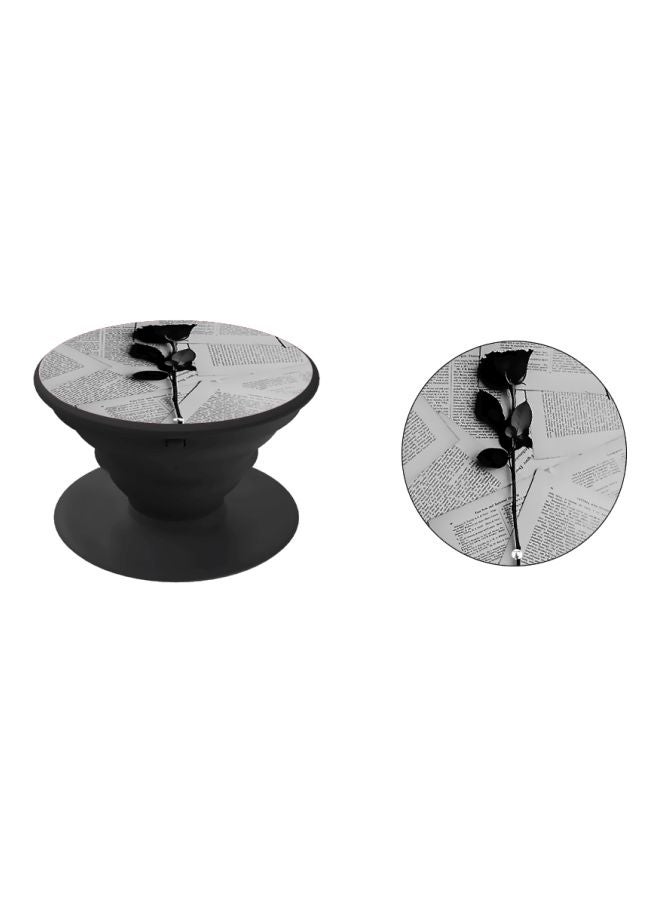 BP Rose Printed Pop Socket Phone Holder Black/Grey - Image 2