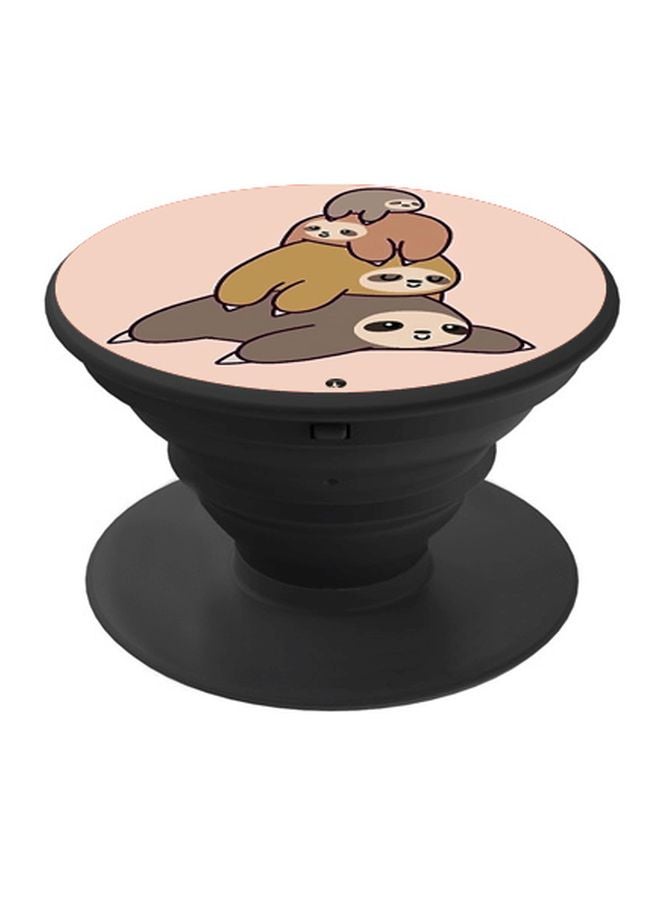 BP Cartoon Printed Pop Socket Phone Holder Pink/Grey/Black - Image 1