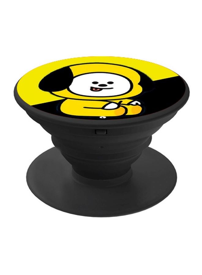 BP Cartoon Dog Printed Pop Socket Phone Holder Yellow/White/Black - Image 1