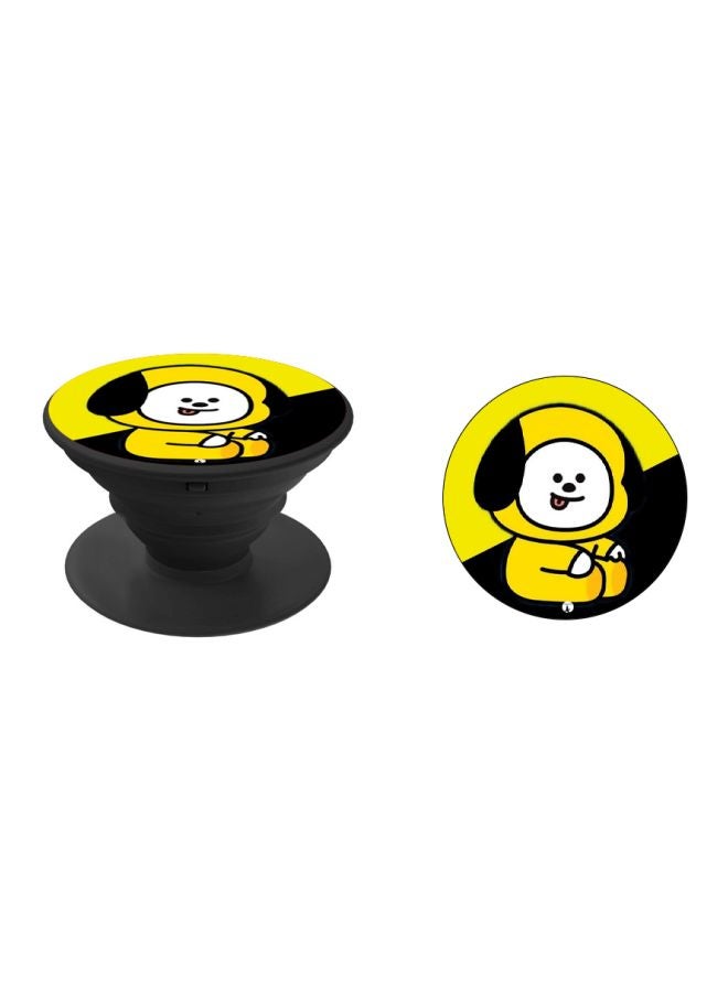 BP Cartoon Dog Printed Pop Socket Phone Holder Yellow/White/Black - Image 2