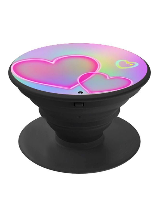 بي بي حامل هاتف بوب سوكيت بطبعة قلب أسود/أرجواني/وردي - Image 1