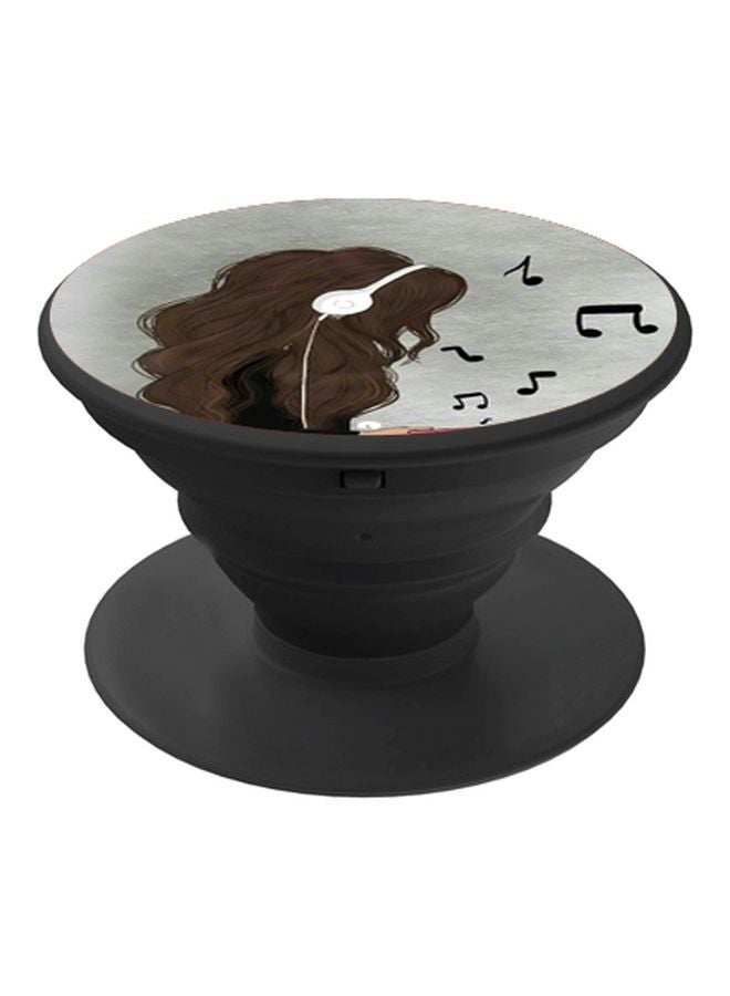 BP Anime Printed Pop Socket Phone Holder Black/Grey/Brown - Image 1