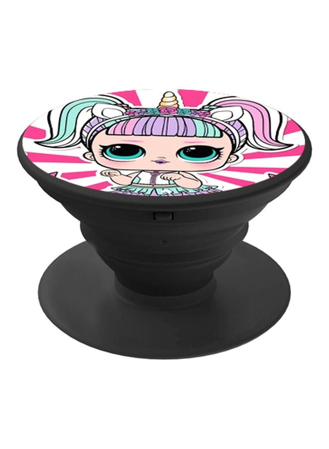 BP Cartoon Printed Pop Socket Phone Holder Black/Blue/Pink - Image 1