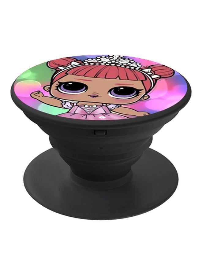 BP Cartoon Printed Pop Socket Phone Holder Black/Blue/Pink - Image 1
