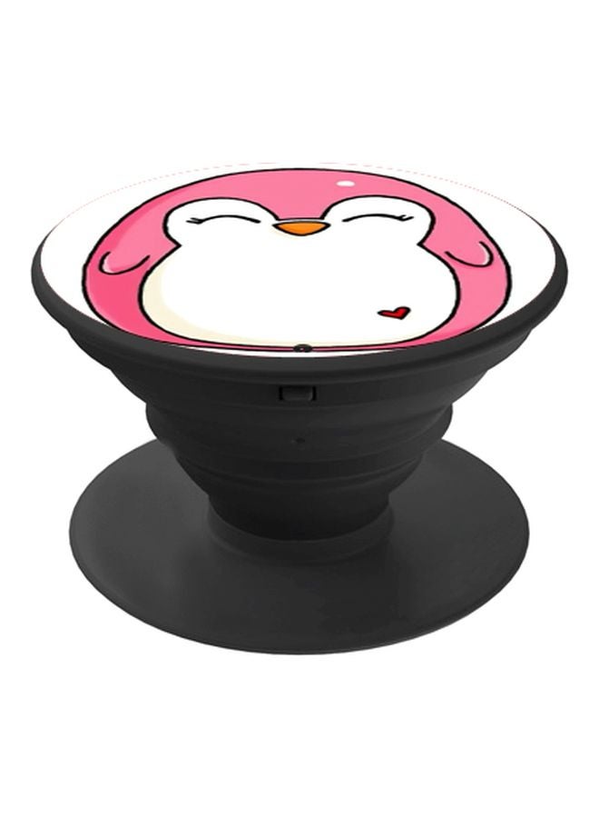 BP Cartoon Printed Pop Socket Phone Holder Black/White/Pink - Image 1