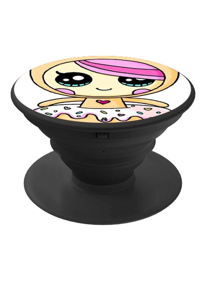 BP Cartoon Printed Pop Socket Phone Holder Beige/White/Black - Image 1