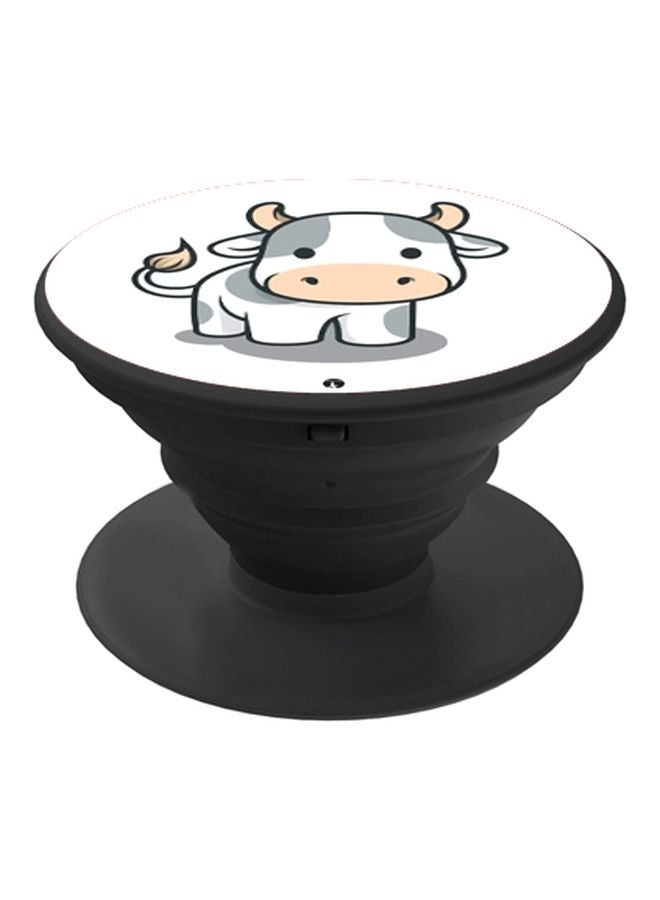 BP Cow Printed Pop Socket Phone Holder White/Grey/Black - Image 1