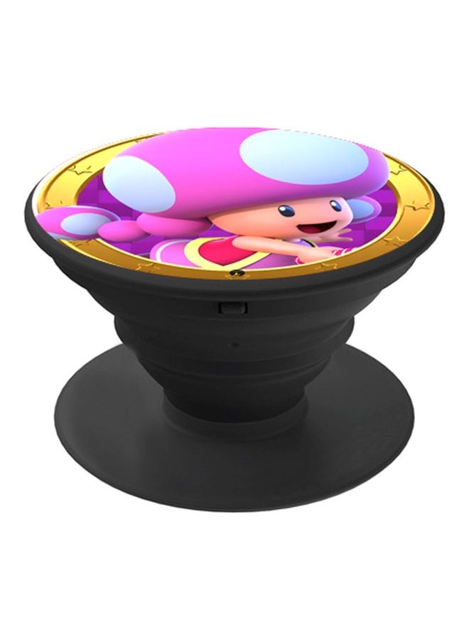 بي بي حامل هاتف على شكل مقبض أصابع منبثق بطبعة رسومات كرتونية أرجواني/ ذهبي/ أسود - Image 1