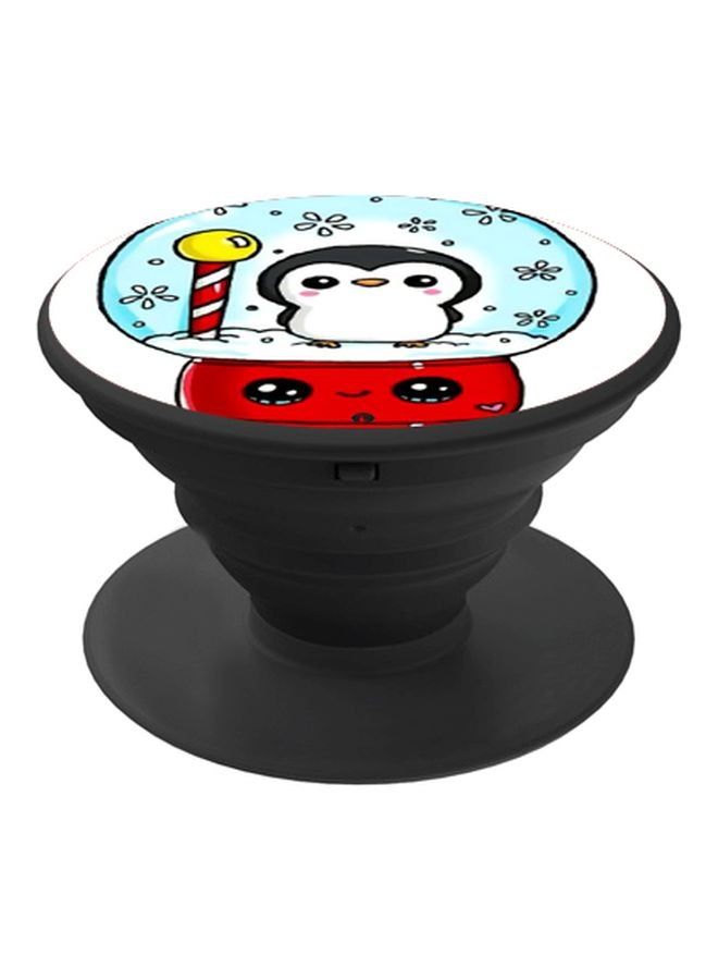 BP - Penguin Printed Pop Socket Phone Holder White/Red/Black - Image 1