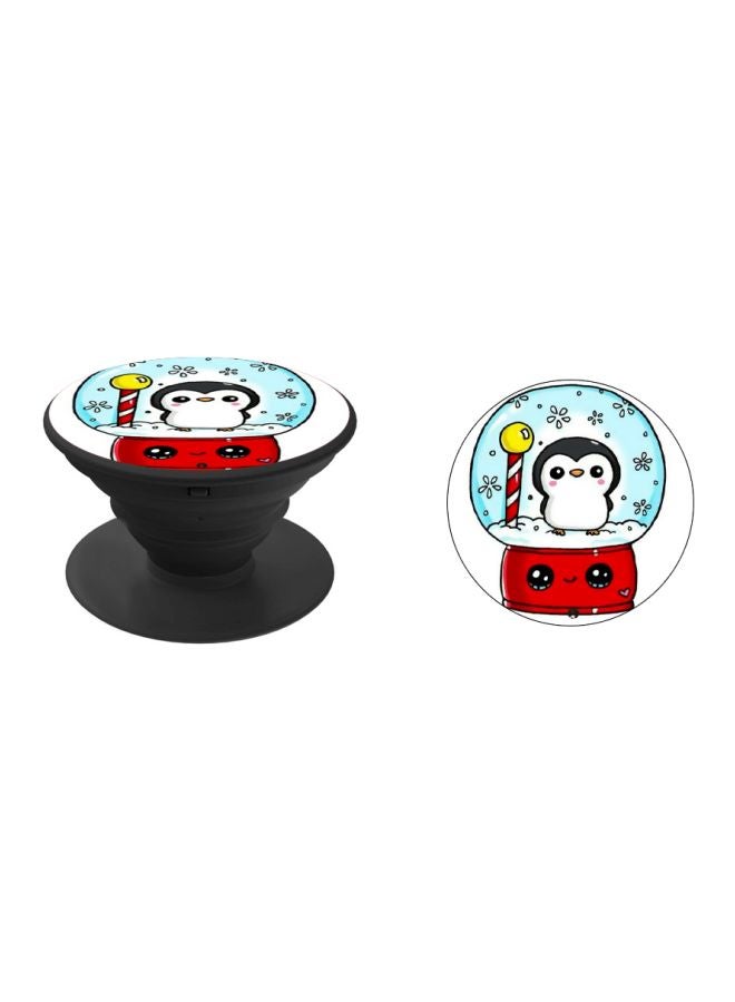 BP - Penguin Printed Pop Socket Phone Holder White/Red/Black - Image 1