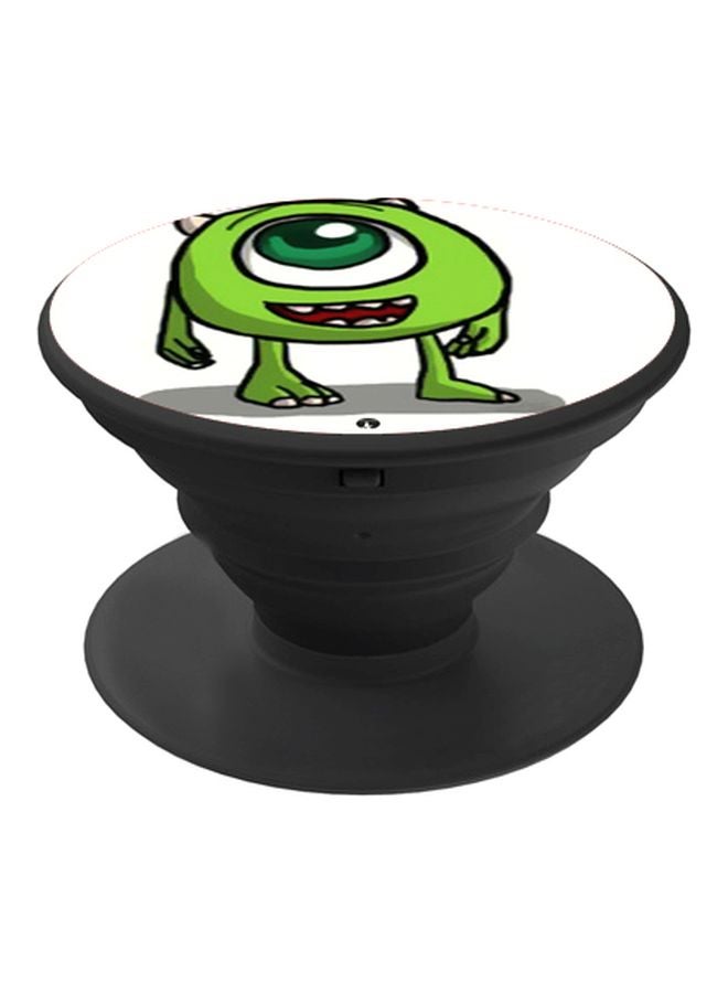 بي بي حامل هاتف على شكل مقبض أصابع منبثق بطبعة رسومات كرتونية أبيض/ أخضر/ أسود - Image 1