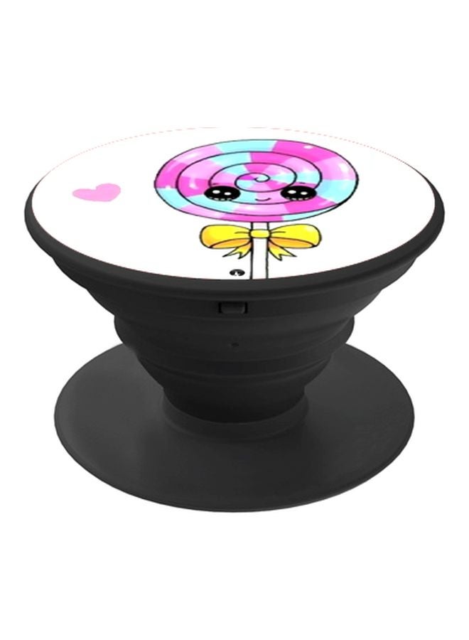BP Lolipop Printed Pop Socket Phone Holder White/Pink/Black - Image 1