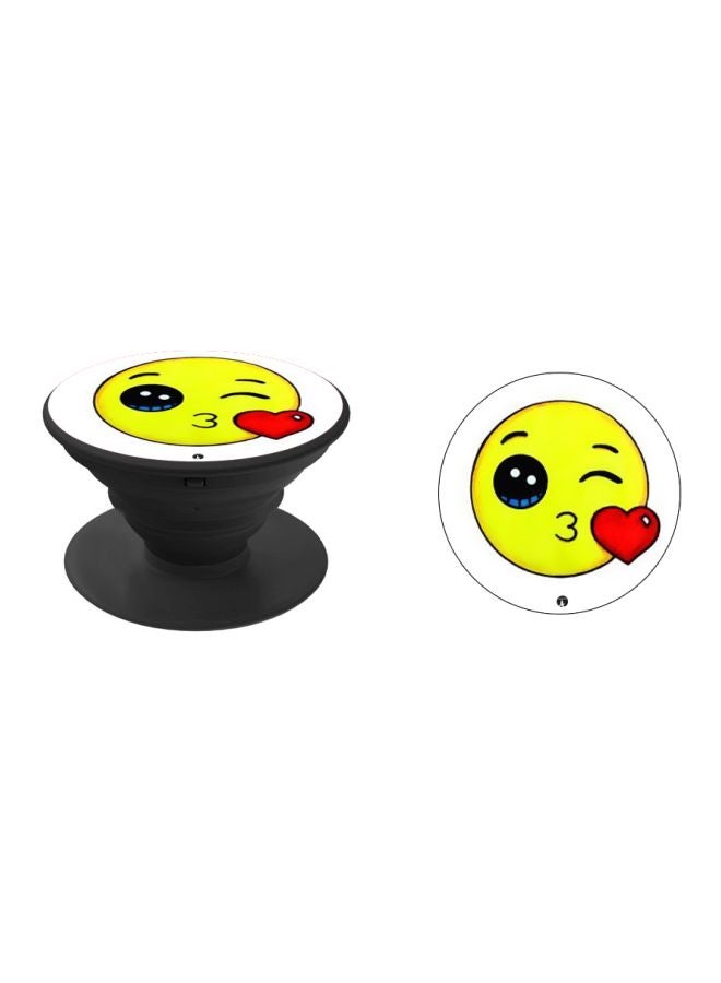 BP Emoji Printed Pop Socket Phone Holder White/Yellow/Black - Image 2