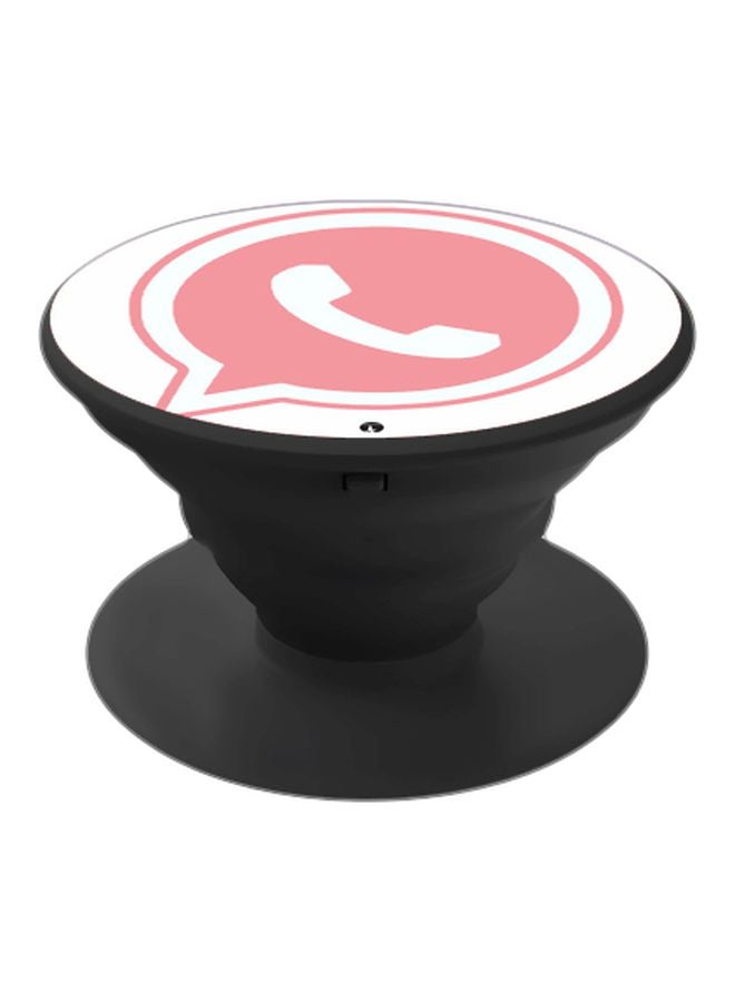 BP Whats App Logo Printed Pop Socket Phone Holder Pink/White/Black  - Image 1