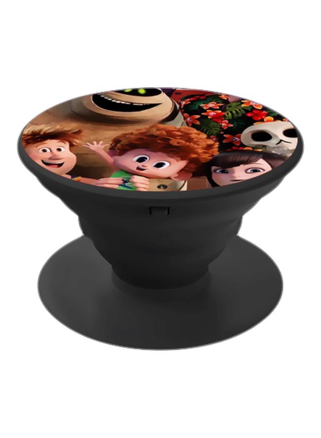 BP Cartoon Printed Pop Socket Phone Holder Brown/Green/Black - Image 1