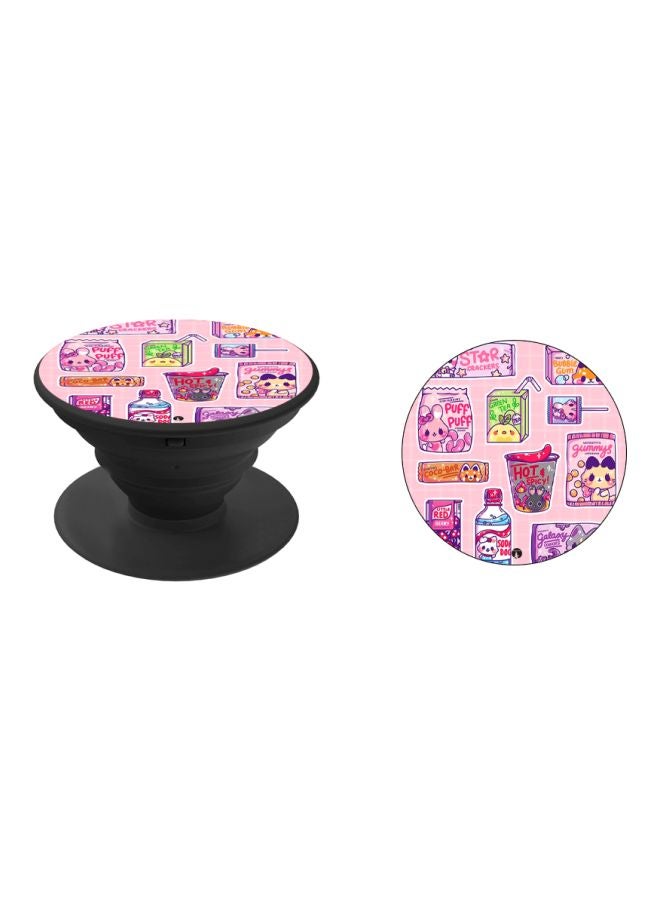 BP Treats Graphics Printed Pop Socket Phone Holder Pink/Black - Image 2