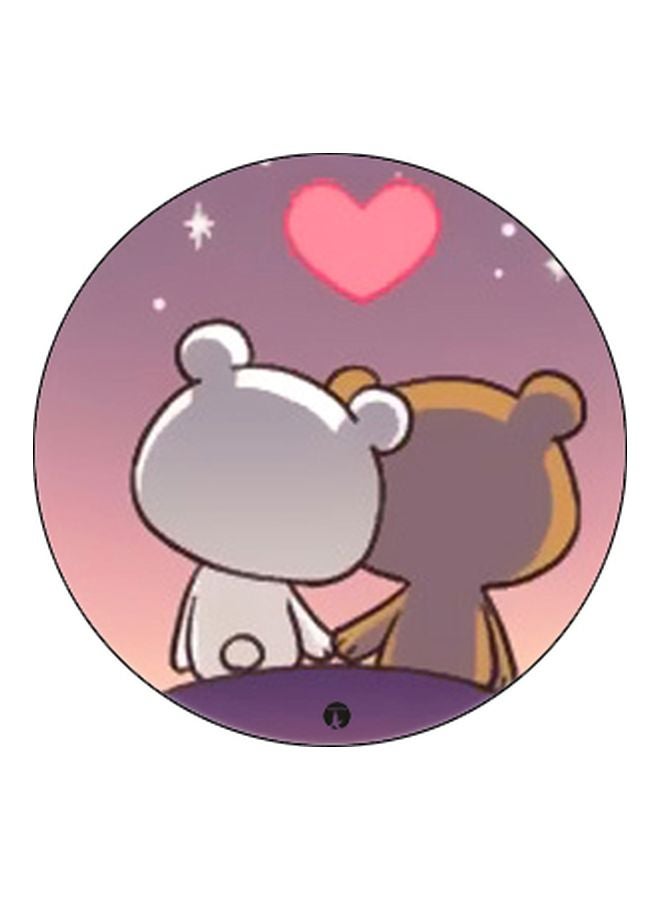 بي بي حامل هاتف على شكل مقبض أصابع منبثق بطبعة رسومات كرتونية رمادي/أرجواني/أسود - Image 2