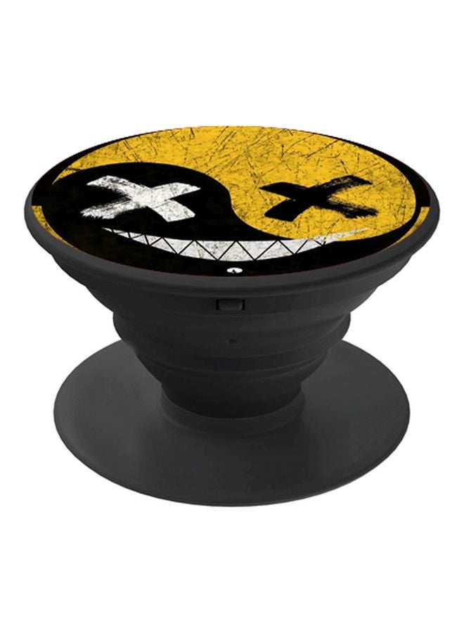 BP Cartoon Printed Pop Socket Phone Holder Yellow/Grey/Black - Image 1