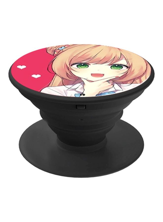 بي بي حامل هاتف بوب سوكيت بطبعة رسوم متحركة على شكل فتاة وردي/ بيج/ أخضر - Image 1