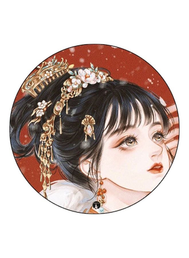 بي بي حامل هاتف على شكل مقبض أصابع منبثق بطبعة رسومات كرتونية بيج/ أسود/ أحمر - Image 2