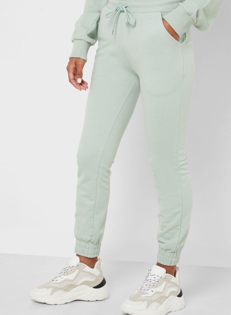 Essential Sweatshirt Jogger Set Mint Green