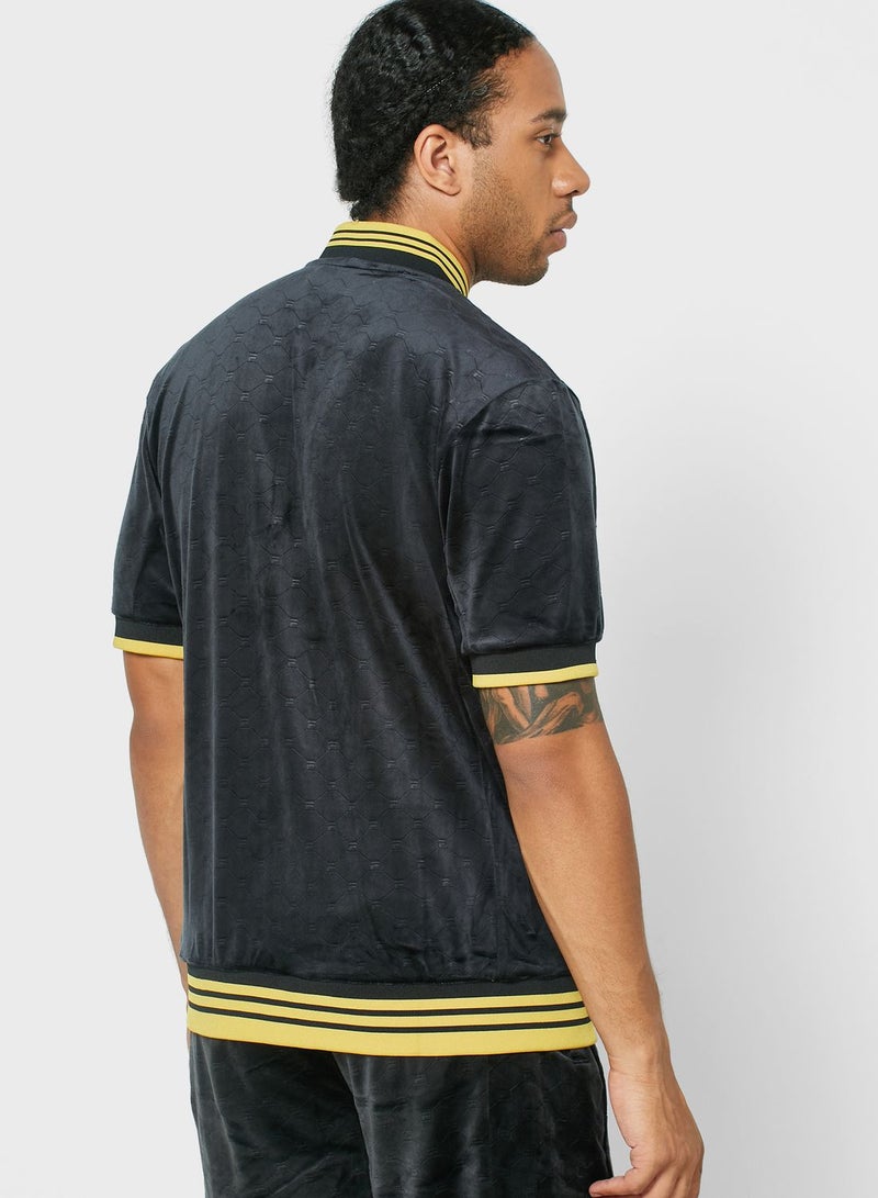 FILA Cameron Velour Ribbed Track Jacket Grey - Image 2