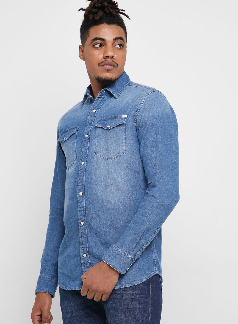 JACK & JONES Sheridan Slim Fit Denim Shirt Blue  - Image 1