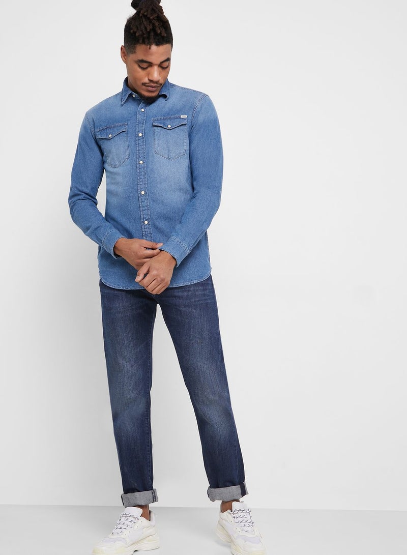 JACK & JONES Sheridan Slim Fit Denim Shirt Blue  - Image 4