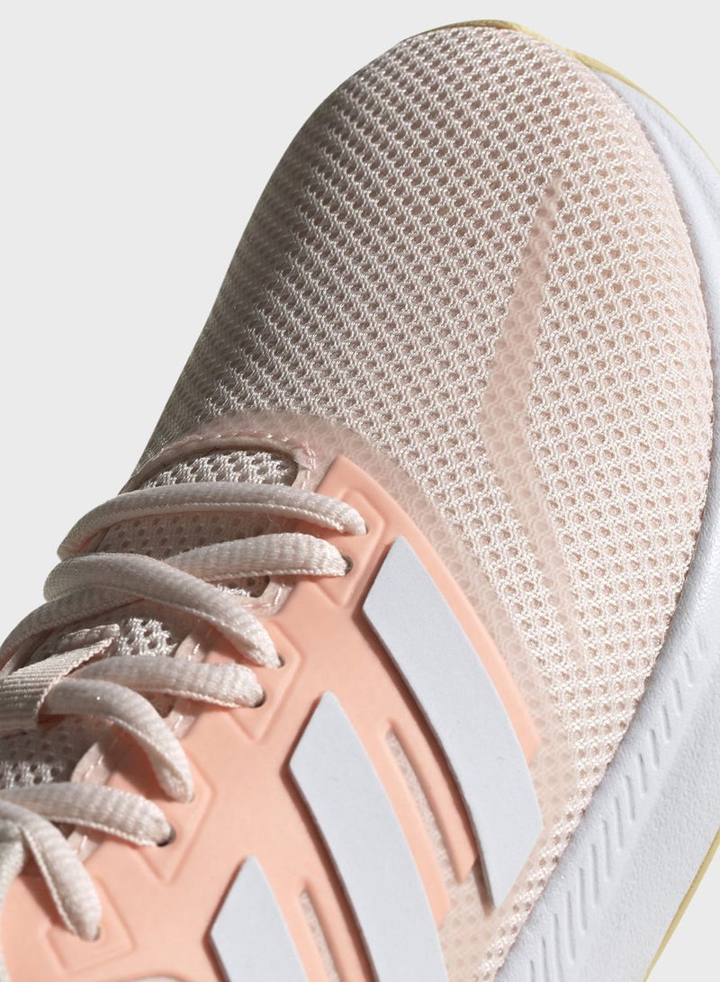 Adidas Run falcon Classic Sports Shoes Pink Tint/Cloud White/Light Flash Orange  - Image 3