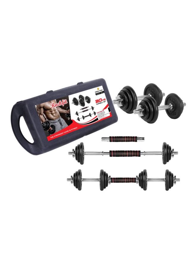 Rock Pow Adjustable Cast Iron Dumbbell Set 20kg  - Image 2