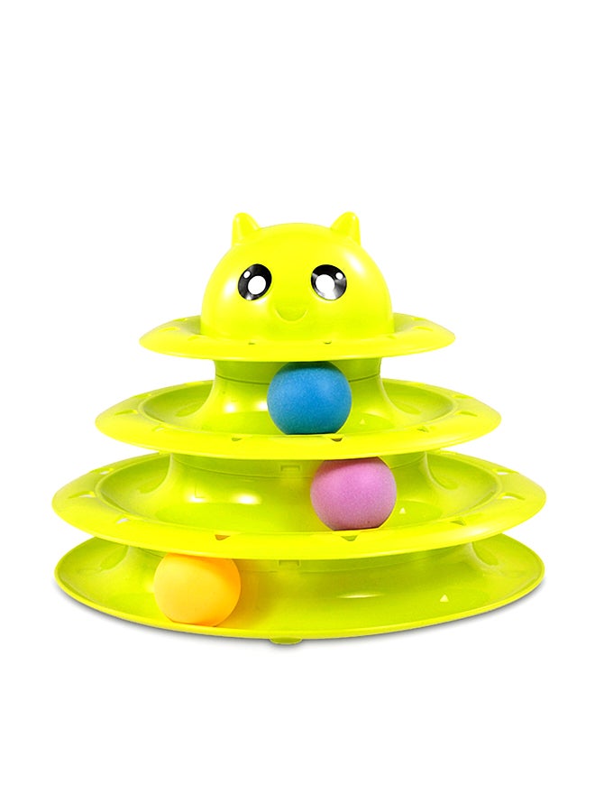 لعبة القرص الدوارمن 3 طبقات مع الكرة الشقية للقطط الصغيرة أخضر 361جرام