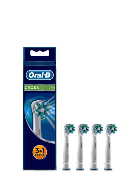 4-Piece Cross Action Replacement Brush Head White/Blue
