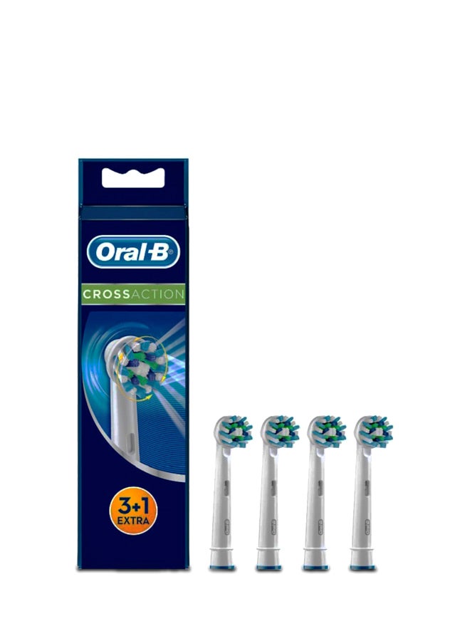 Oral-B 4-Piece Cross Action Replacement Brush Head White/Blue 