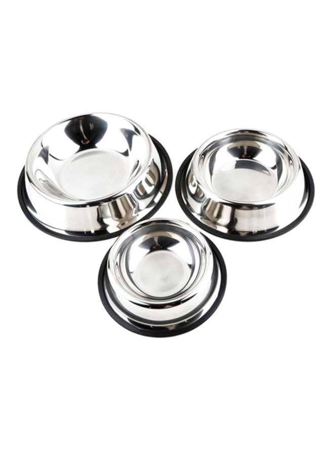 أوتاد وعاء من الاستانلس ستيل للماء والطعام فضي - Image 1