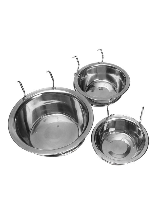 أوتاد سلطانية من الستانلس ستيل للتعليق لتغذية الحيوانات الأليفة فضي M - Image 1