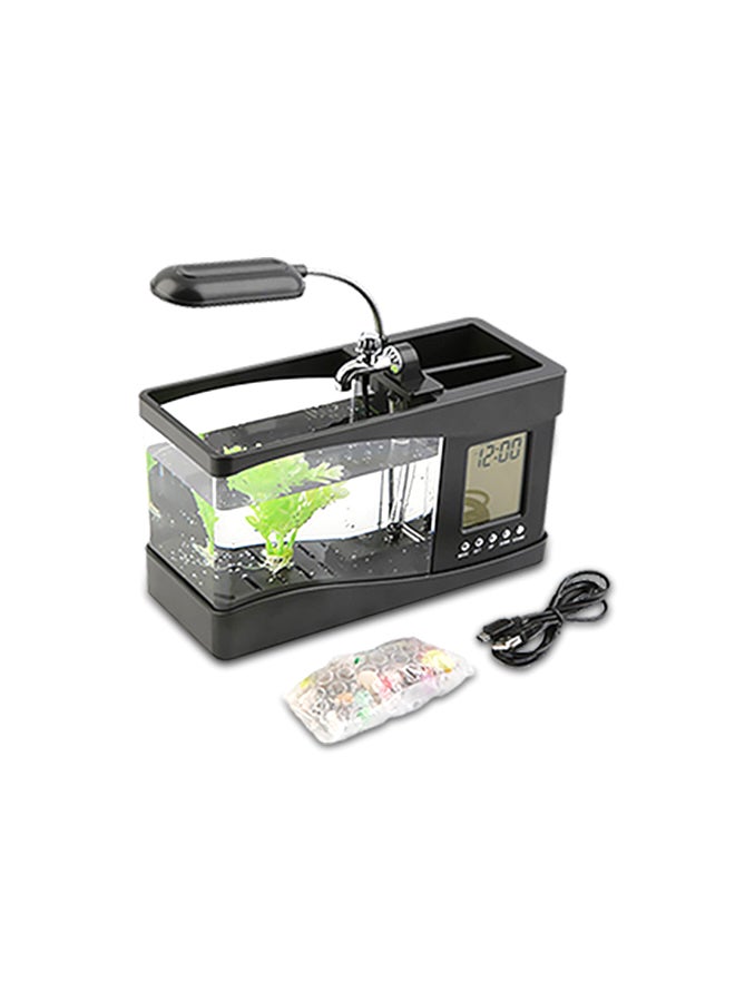 OUTAD Mini Tank Aquarium LCD Timer Clock With LED Lamp Black/Clear  - Image 1
