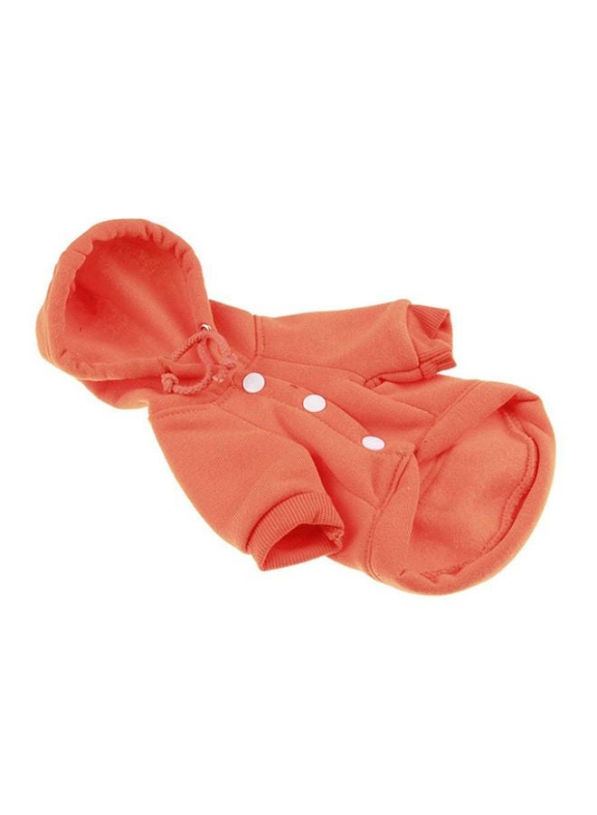 OUTAD Winter Soft Pet Coat With Hoodie Orange XS - Image 1