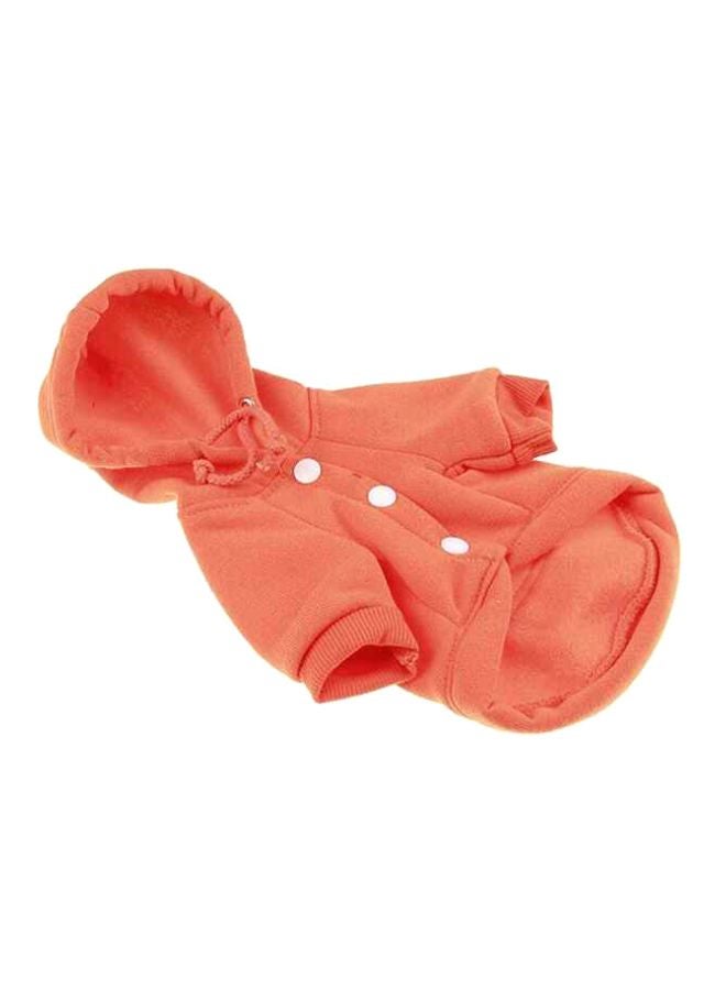 أوتاد معطف شتوي ناعم بتصميم غطاء رأس برتقالي XL - Image 1