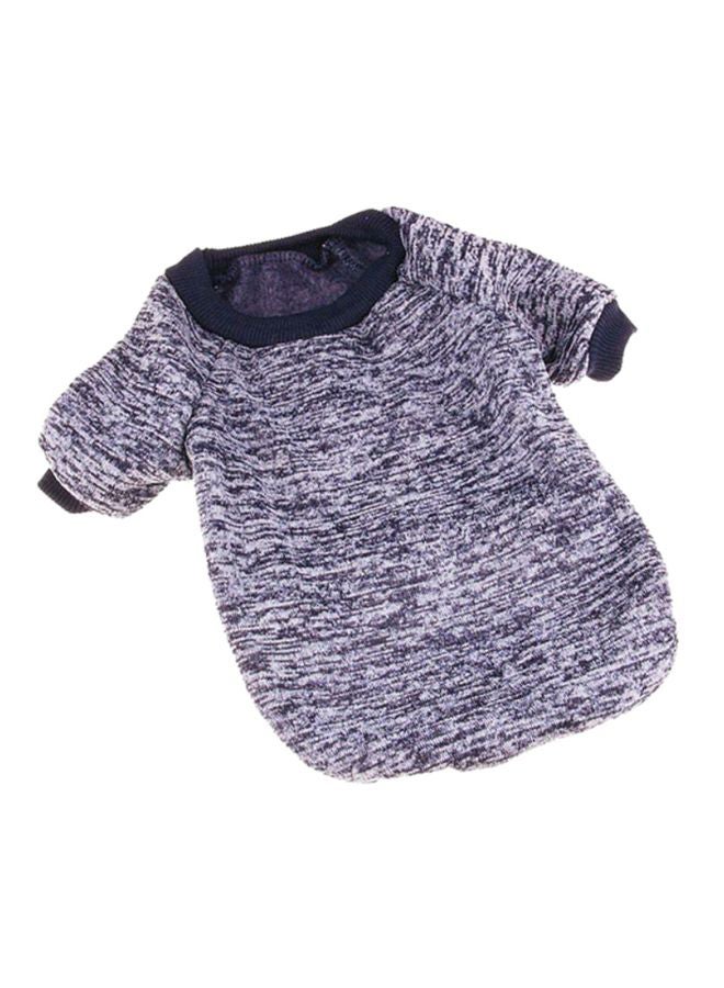 OUTAD Dog Winter Sweater With Hoodie Navy Blue S  - Image 1