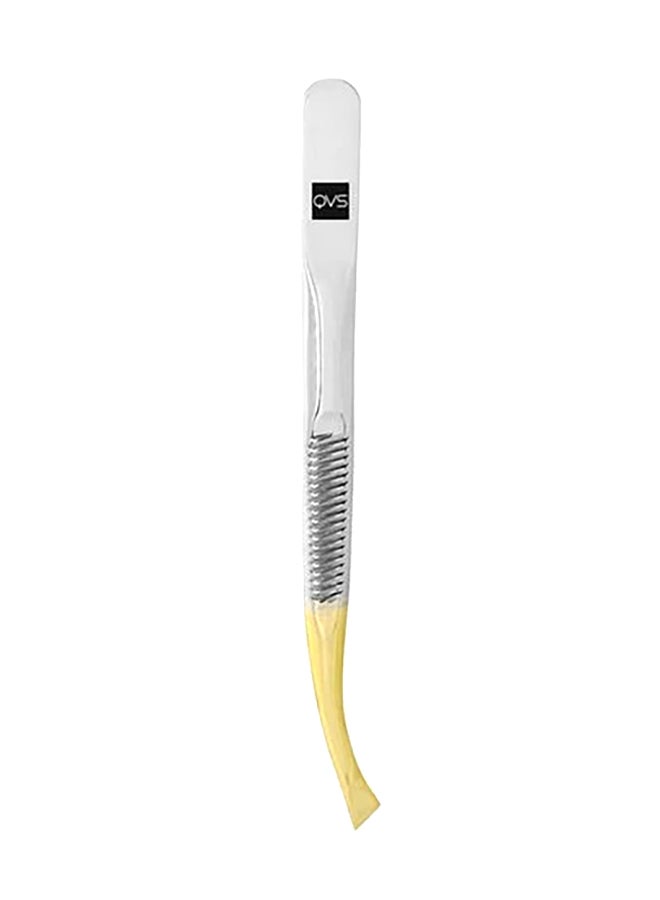 QVS Slant Tip Tweezers Silver  - Image 1
