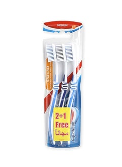 Aquafresh Clean And Flex Medium Toothbrush Pack Of 3 Multicolour  - Image 1