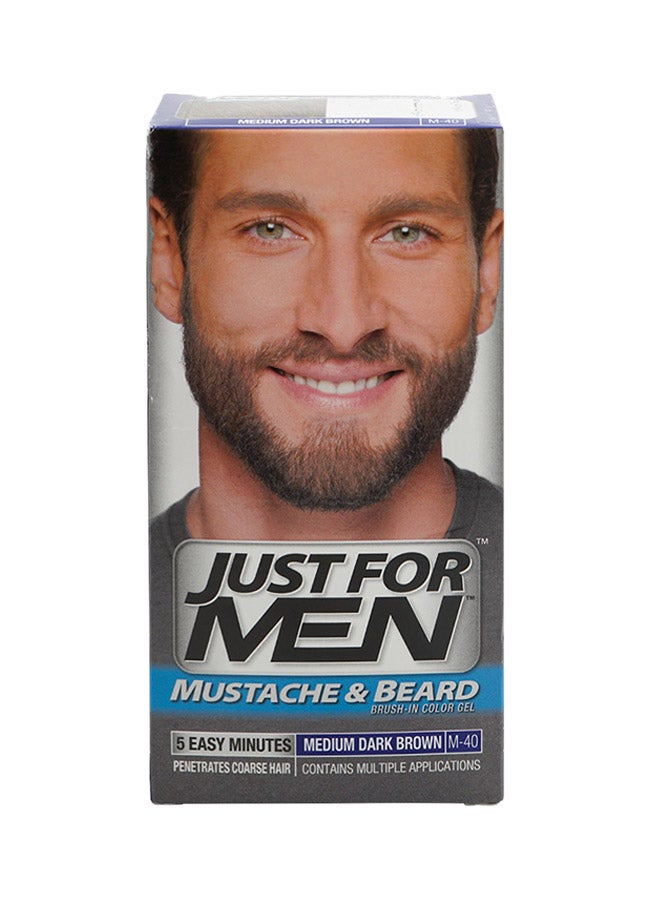 Just For Men Moustache And Beard Brush-In Colour Gel M 40 Medium Dark Brown - Image 1